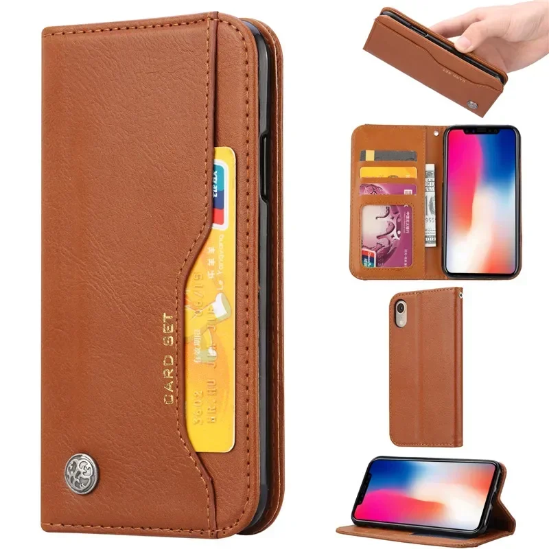 Luxus Leder Brieftasche Telefon Fällen Für iPhone XR X XS Max 12 Mini 11 Pro Flip Stand Abdeckung mit Karten Slots für iPhone SE 2020