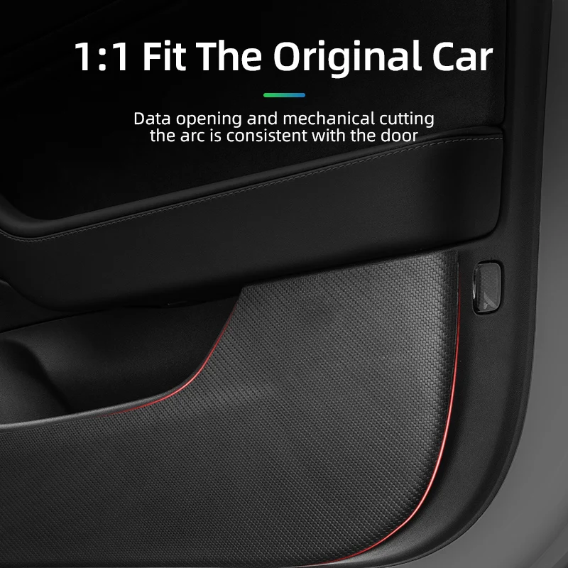 For Tesla Model Y/Model 3 2019-2023 2024 Leather door anti-kick sticker Soil-proof mat Children\'s kick pad Car accessories