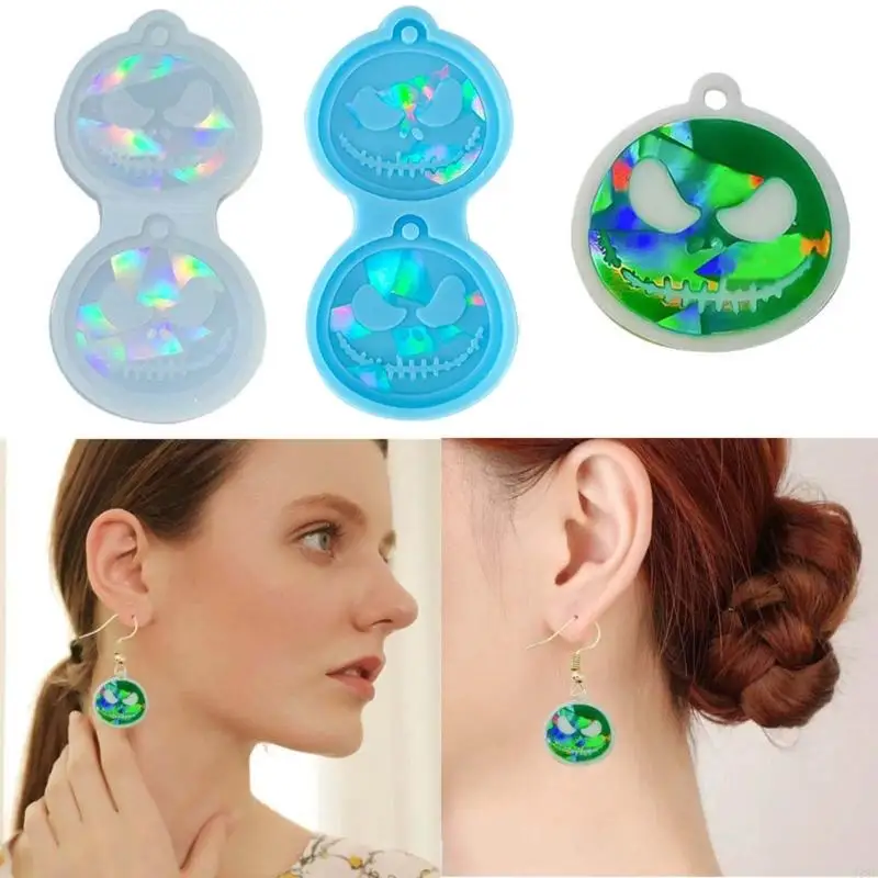 918f Kürbiskopf Light Heychain Formen Ohrringe Ornament Form Form