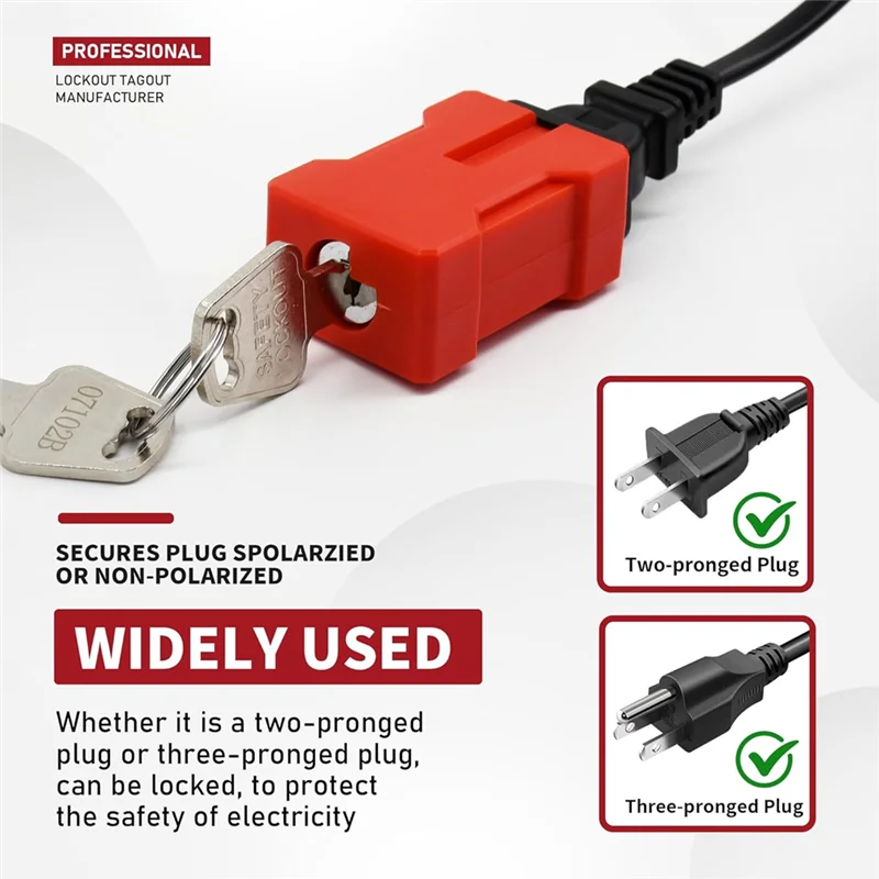 A47Z Plug Lock Lockout Device 2 Pack Outlet Locking Safety Lock Fits Electrical Shutdown Service