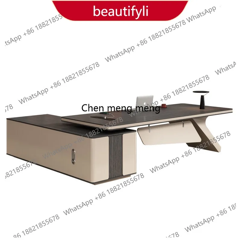 

01A Легкий роскошный стол руководителя, простой и современный стол для президента, большой представительский стол для менеджера, комплект офисного стола и стула