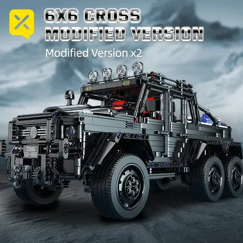 ToylinX Terräng-SUV Svarta Byggsatser 1/8 Skala Pickup Truck Bil Utmaning Byggklossar Present till Tekniska Entusiaster Vuxna 8 best sales byggklossar lastbil - №3