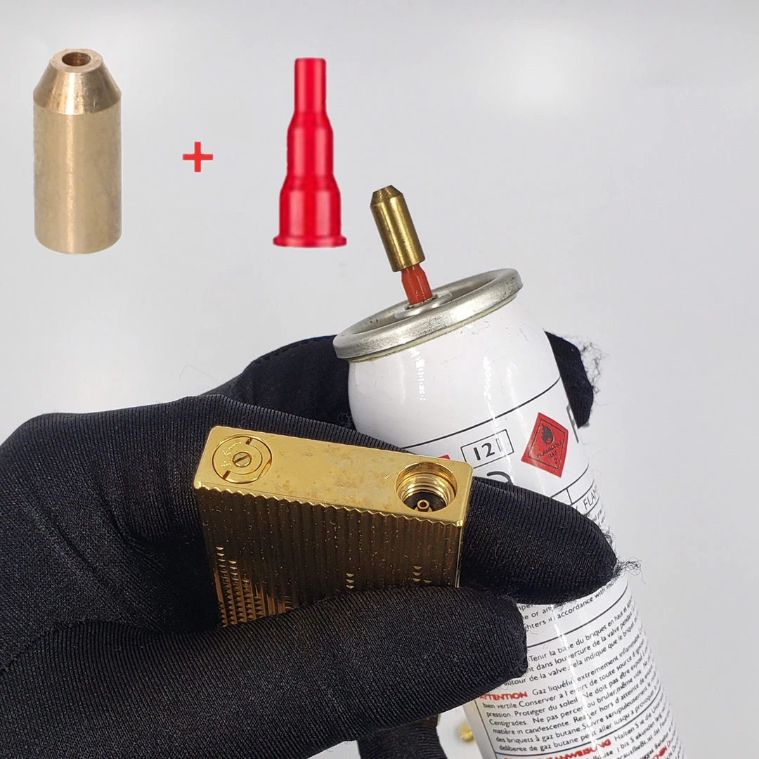 2pcs/Lot Brass Copper Gas Refill Head & Plastic Butane Nozzle Adapter For Dupont L2/Gatsby Lighter Reusable Inflatable Gas Tools