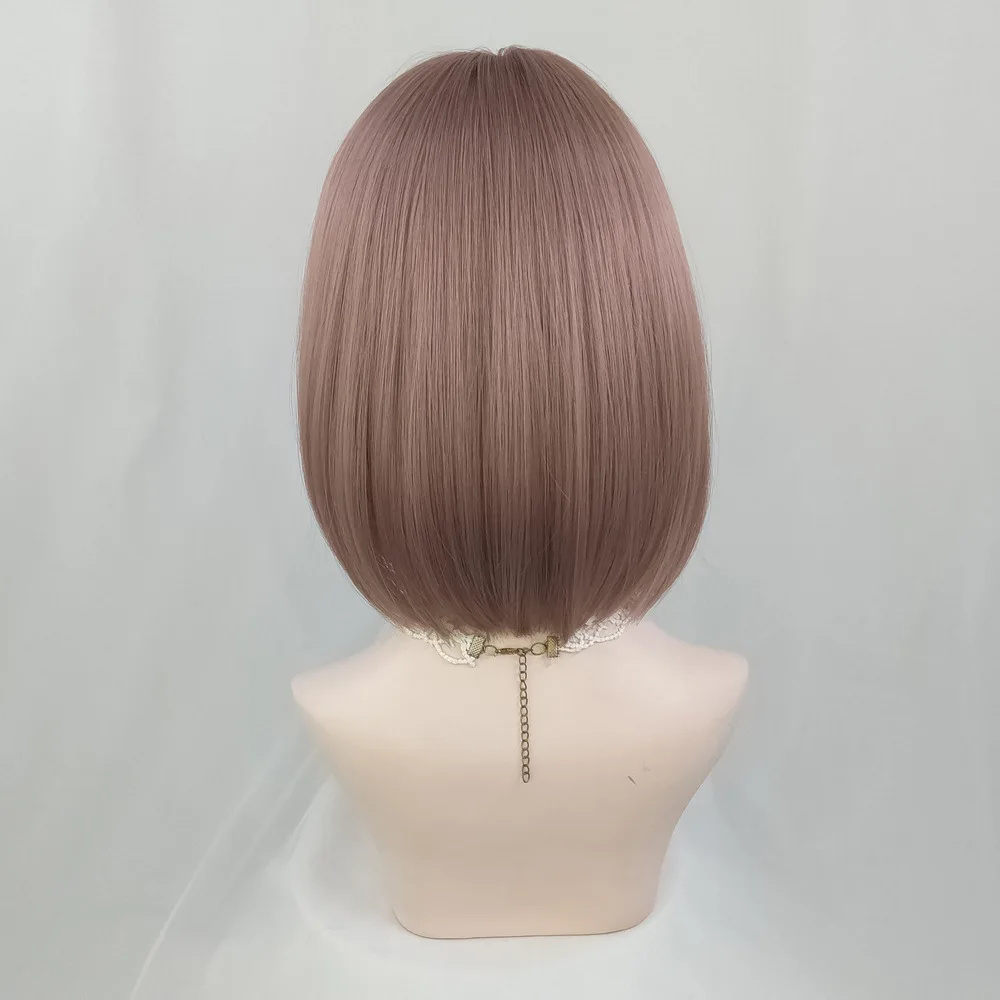 باروكة من الألياف الكيميائية برأس بوبو الملون، أغطية رأس كاملة من شعر بوبو الطبيعي مقطوعة للأميرة #3