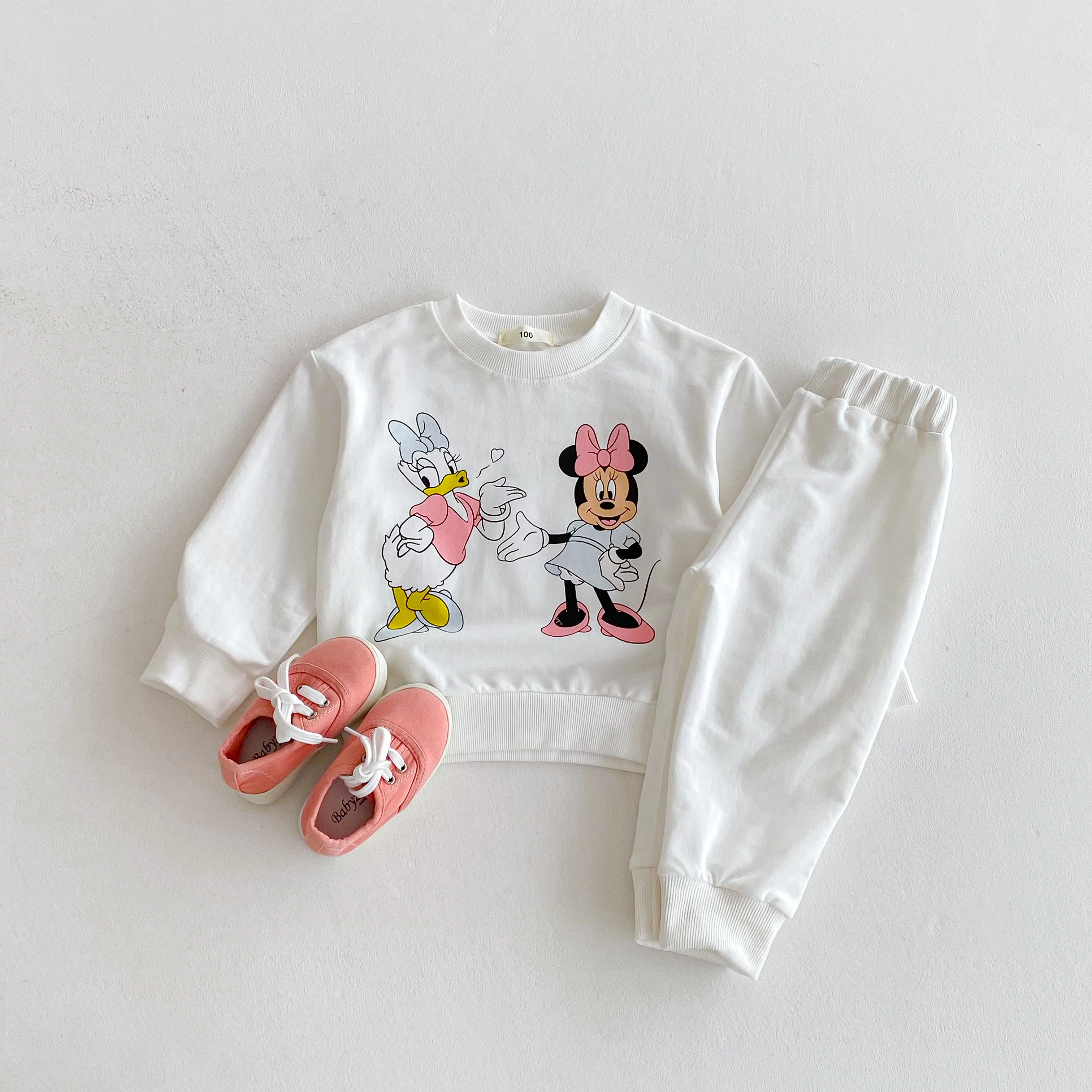 Boys Clothes Children Mickey Sweatshirt Outfits Autumn Long Sleeve Suit Fashion Casual Tracksuit Kids 2 Piece Set Tops + Pants