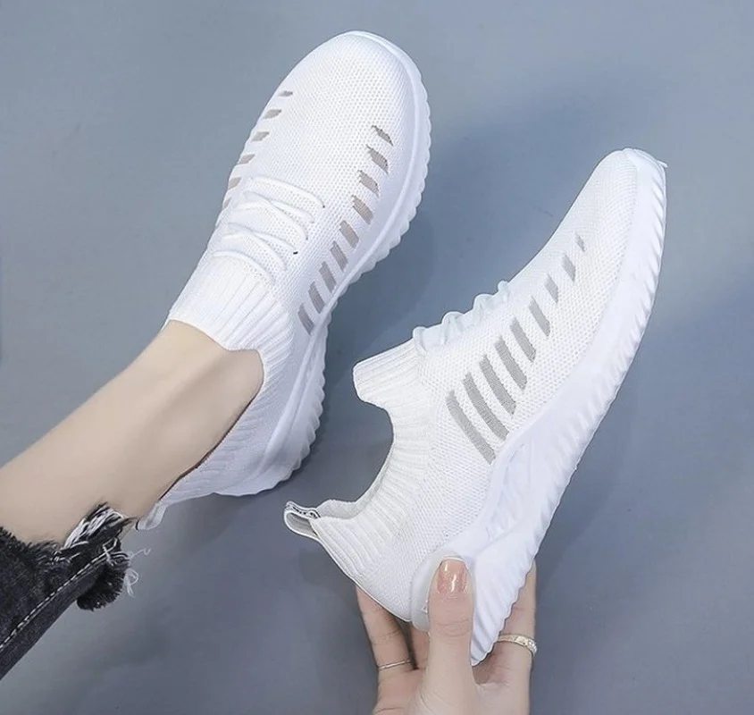 Summer Women\'s Sneakers Women Running Sport Shoes Woman White Pink Yellow Sneakers Tennis Light Mesh Vulcanize basket femme