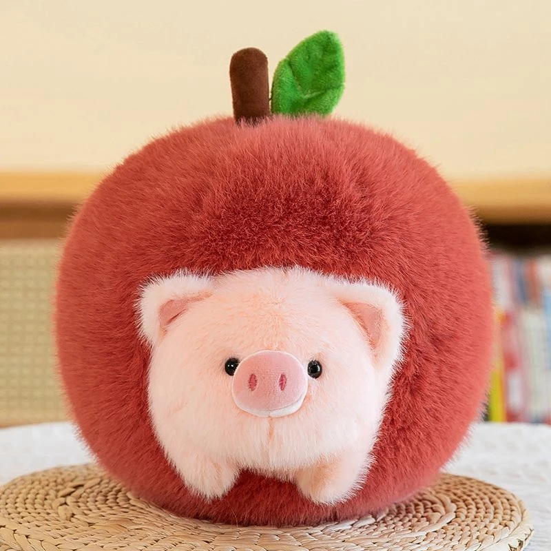 

26CM Apple Pig Split Plush Toy Cute Combination Super Cute Soft Baby Pig Doll For Children's Birthday Christmas Gift