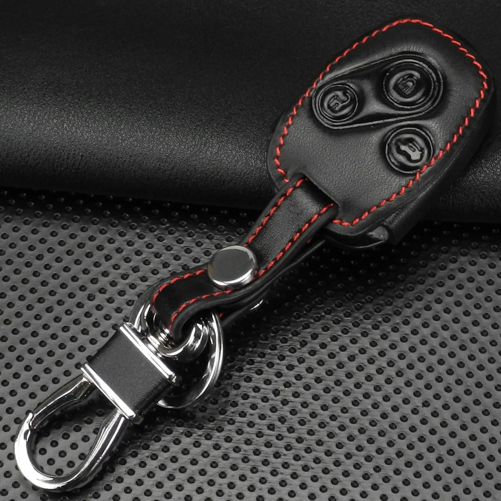Jingyuqin 3 Buttons Leather Car key Case Cover for 2003 2008 2009 Accord Honda Cr-V Civic Car Accessories