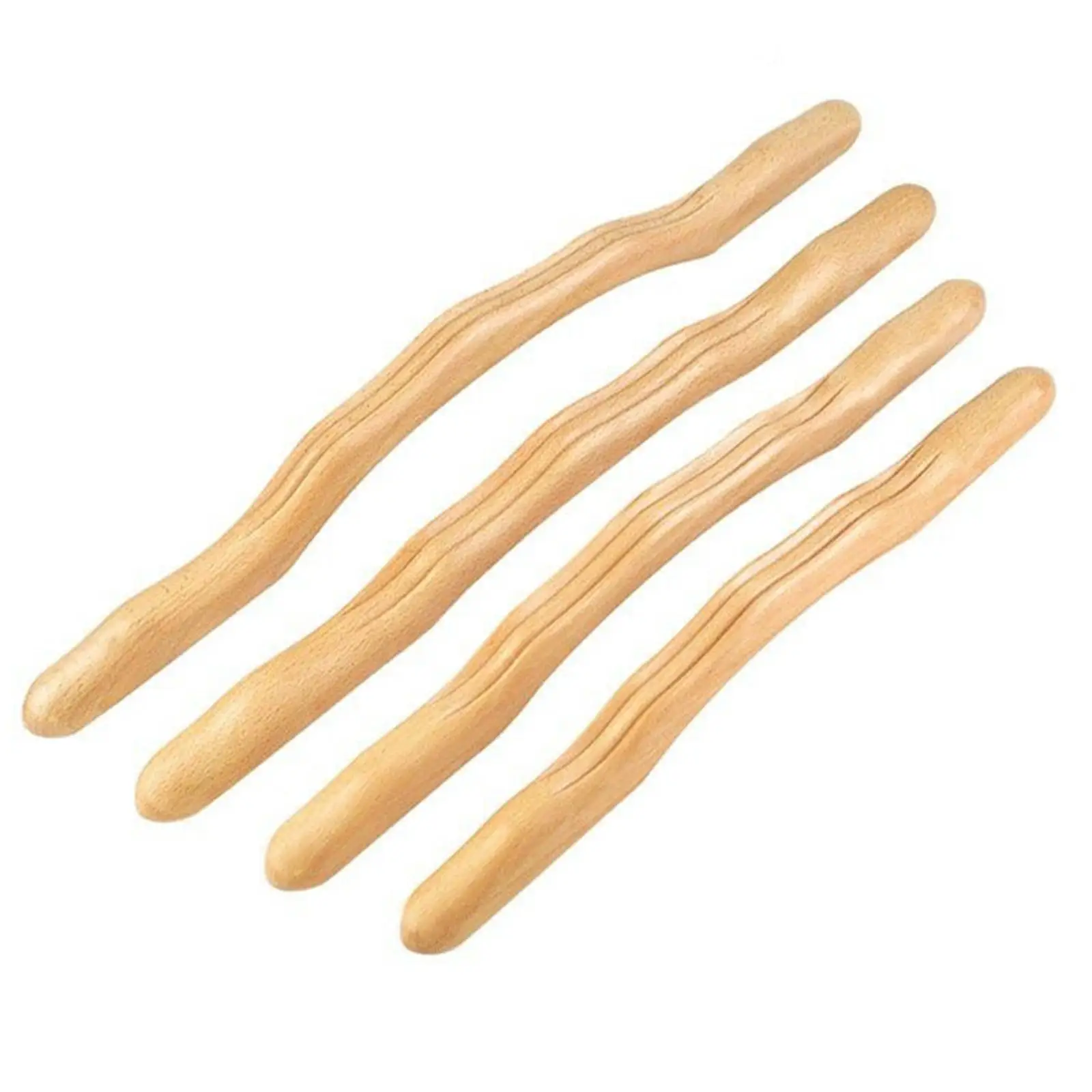 Wood Massage Roller Stick Guasha Scraping Stick for Waist Shoulder Abdomen