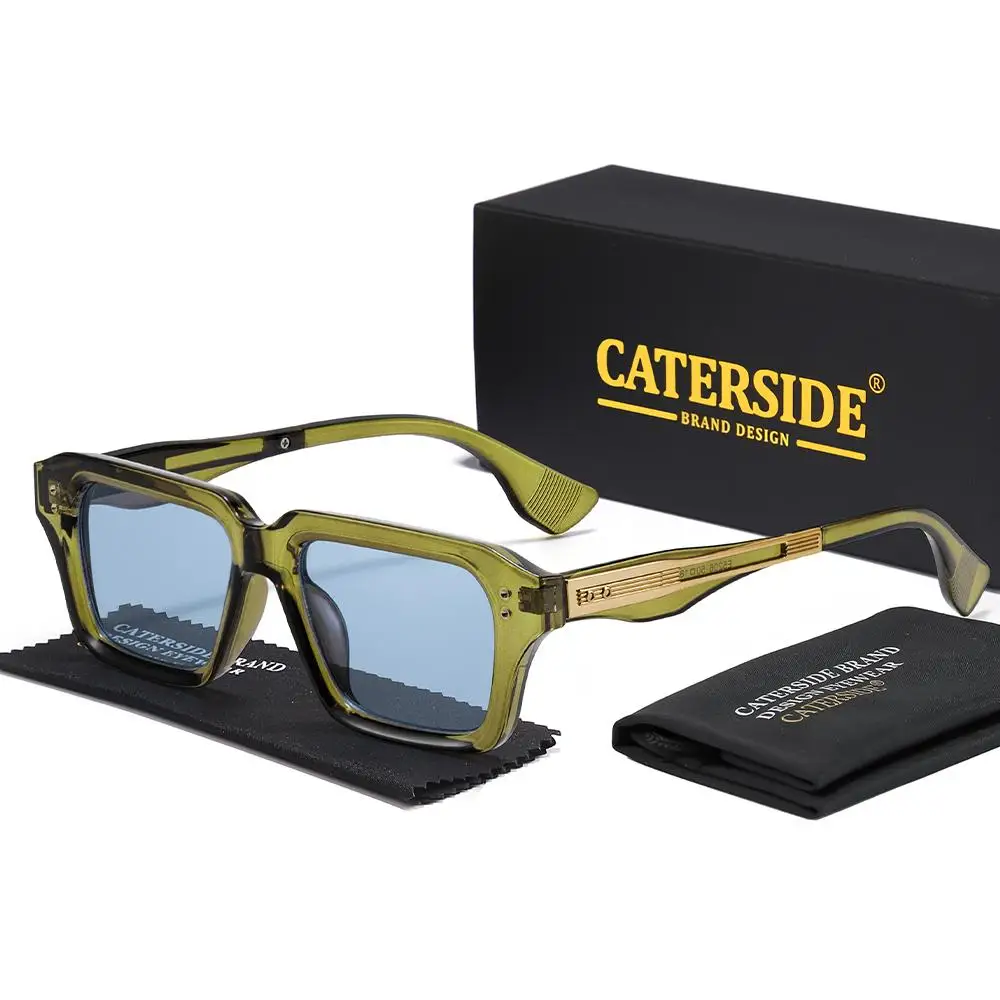 CATERSIDE Neue quadratische Sonnenbrille für Herren, Premium-PC-Rahmen mit Metallbügel, UV400, für Damen, Retro-Mode, Fahrdekoration, Brillen – Detail 11