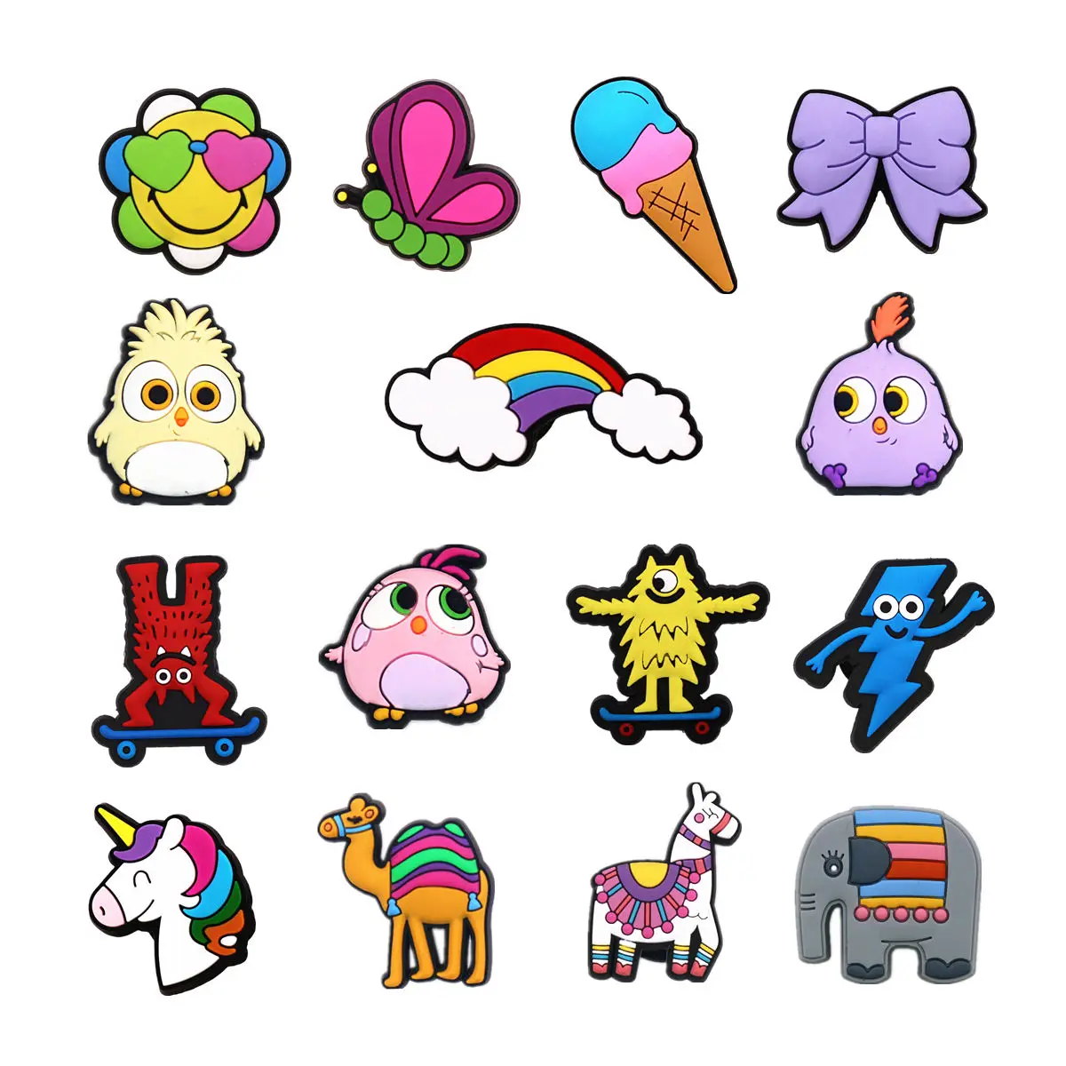 1pcs Original Animals PVC Shoe Charms Decorations Designer Upper Buckle Accessories Camel Elephant Birds Shapes Clogs Pins Clips