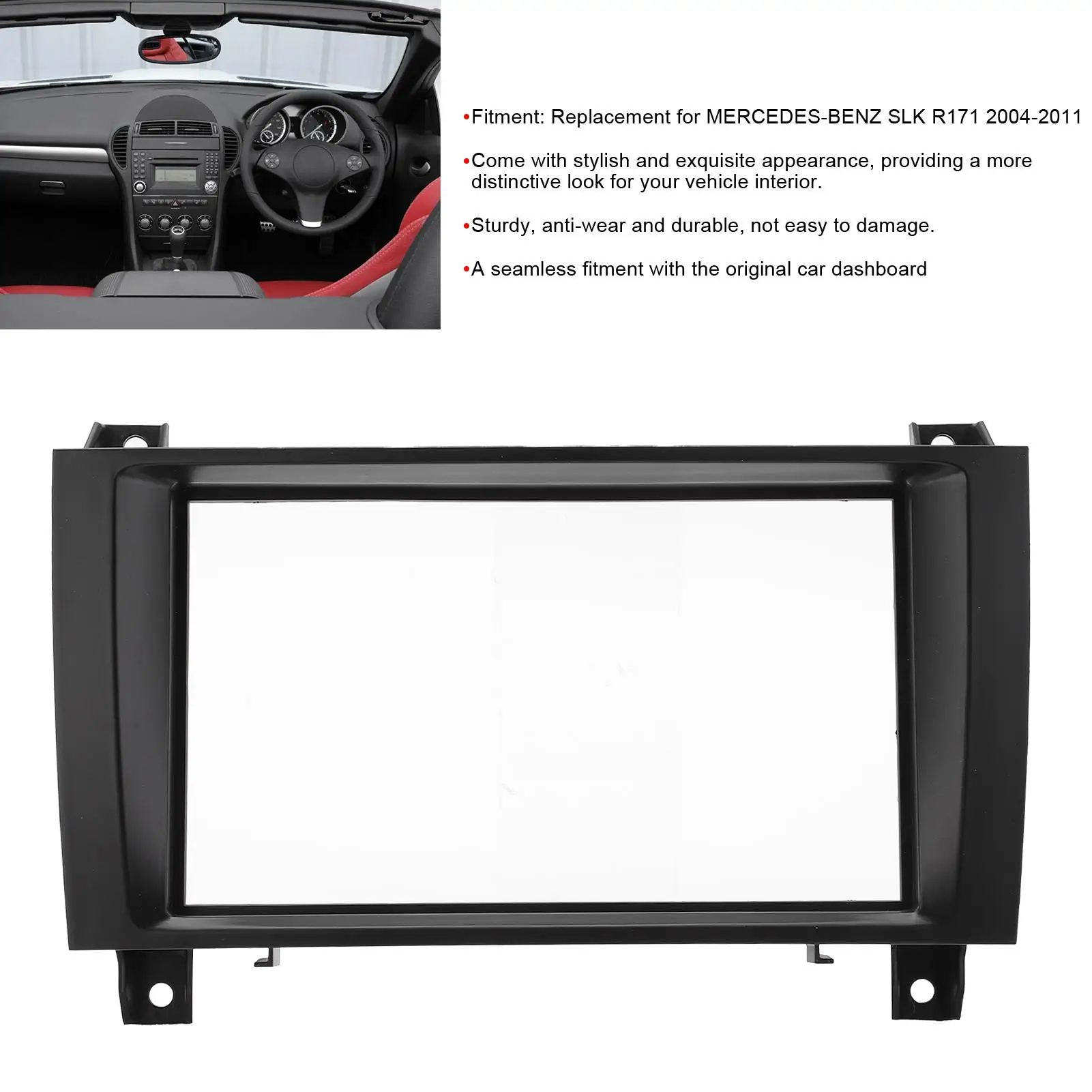 2Din Central Control CD Radio Fascia Dash Panel Replacement for Mercedes benz SLK R171 2004-2011