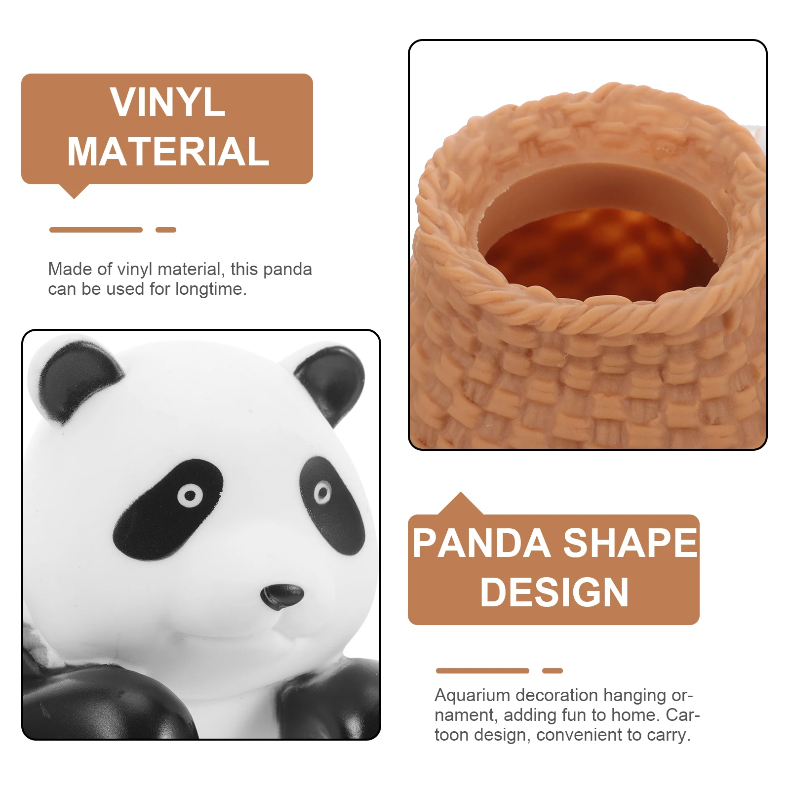 

Cute Panda Decor Multi-Functional Vinyl Aquarium Ornament Fish Tank Decoration Hanging Sculpture For Home Flowerpot Garden Fish