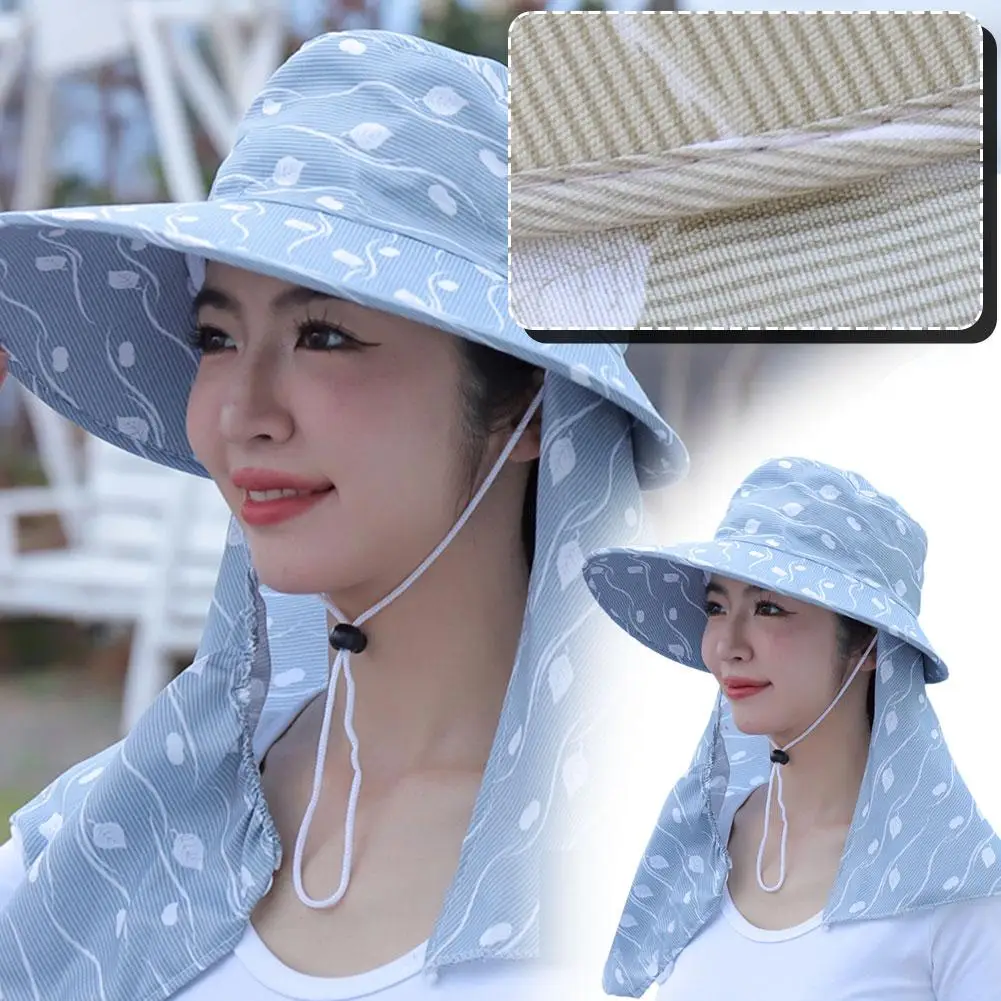 Outdoor Tea Picking Hat Spring And Summer Women Tea Hat Shielding Neck Outdoor Face Shade And Picking Sha J5l7