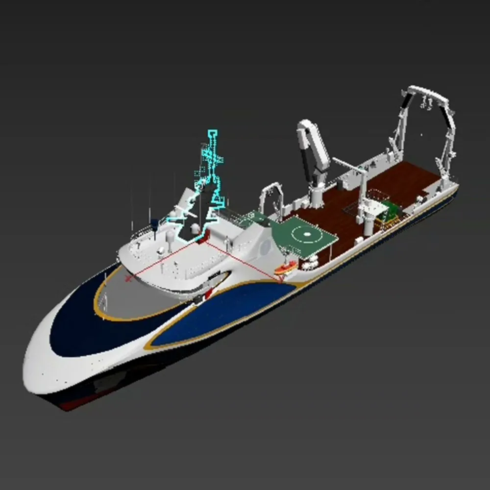 RC Ships 80cm Wooden Yunhao Scientific Research Remote Control Boat 3D Printed Detailed Parts RC Schiffe Model Kit Ship Toy