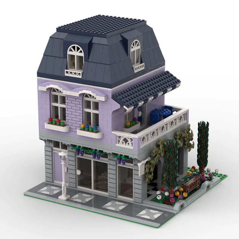 1977 PCS 도시 와인 바 MOC 맞춤형 모듈식 빌딩 블록 기술 브릭 심플 디자인 인기 DIY 소년 휴일 장난감 선물