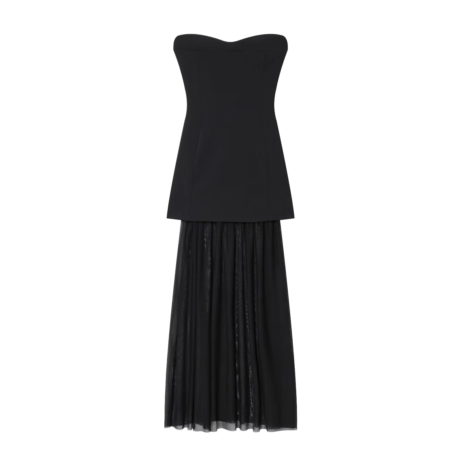 

Women's clothing new autumn 2025 European and American fashion personality versatile patchwork strapless dress