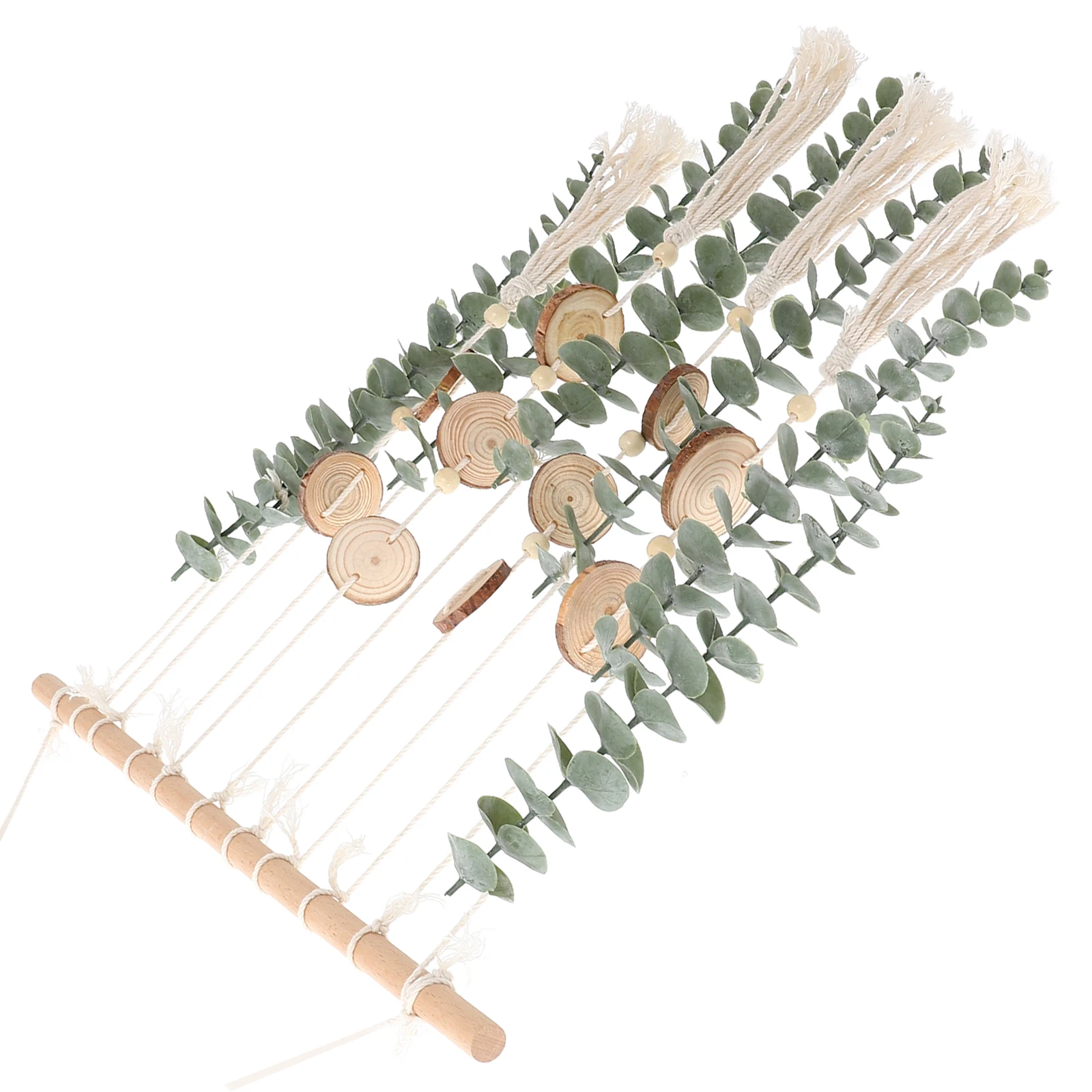 

Eucalyptus Leaves Wall Hanging Artificial Plant Rattan Green Leaf Pendant Fake Faux Bedroom Living Room Wedding