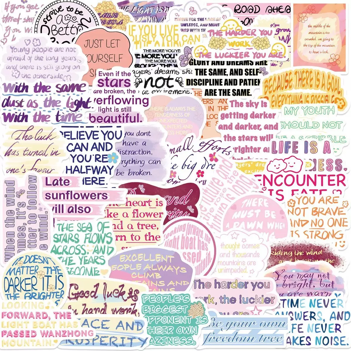 

10/50pcs Ins Pink Inspirational Words Test Stickers Graffiti VSCO Girls Quotes Decals Phone Helmet Scrapbooking Laptop Suitcase