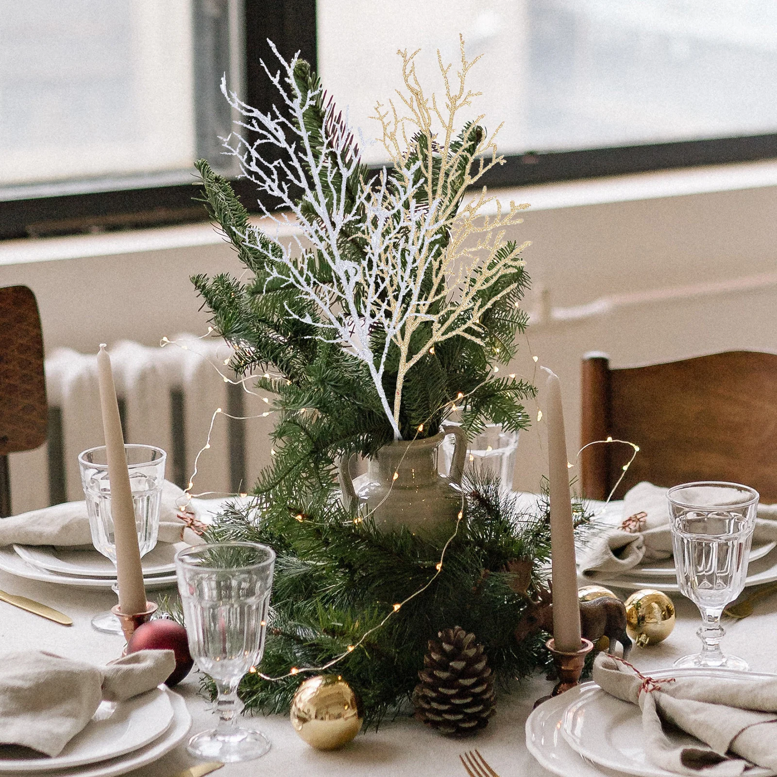 

12Pcs Artificial Deadwood Decor Christmas Fake Branches Xmas Plant Ornament for Party Home Decoration Indoor Outdoor Use