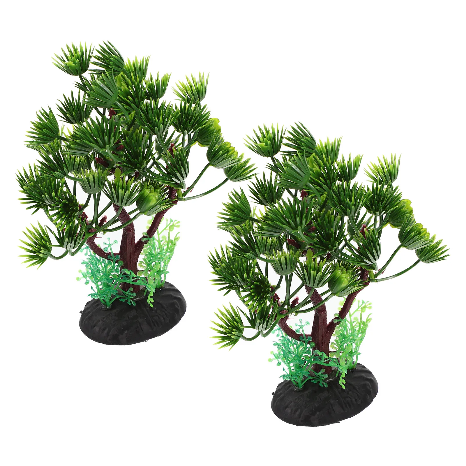 

2Pcs Durable Premium Plastic Artificial Plants for Fish Tank Decor Reptile Terrarium Landscape Aquarium Office