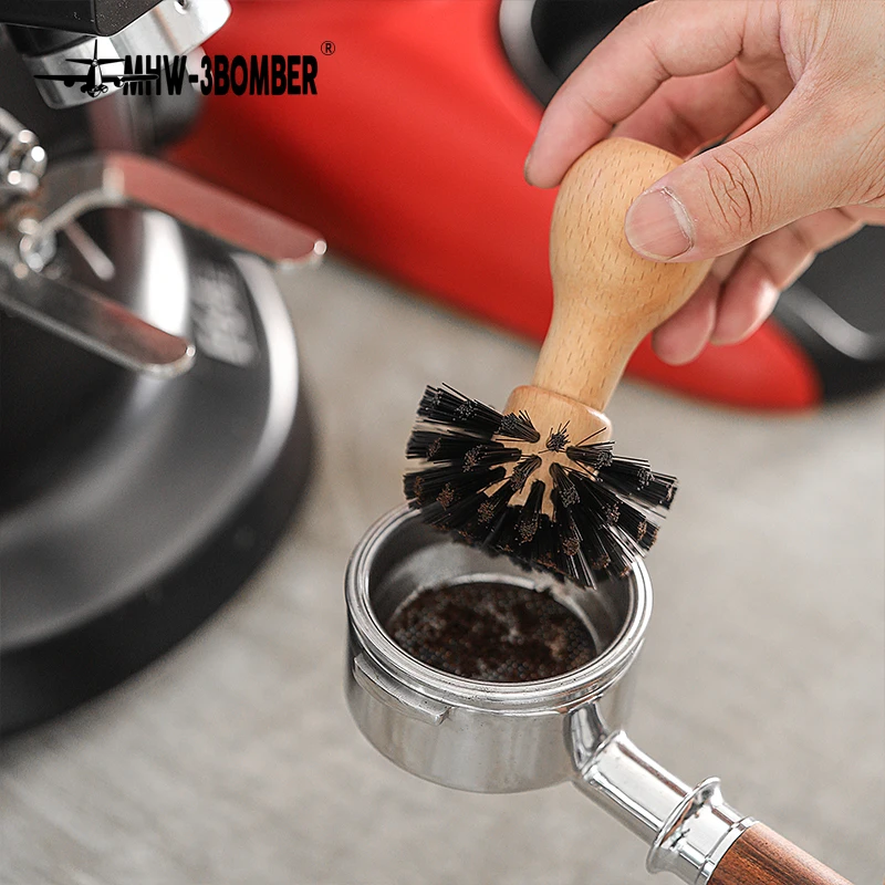 MHW-3BOMBER Coffee Filter Cleaning Brush 58mm Espresso Portafilter Basket Clean Tools Professional Home Barista Cafe Accessorie