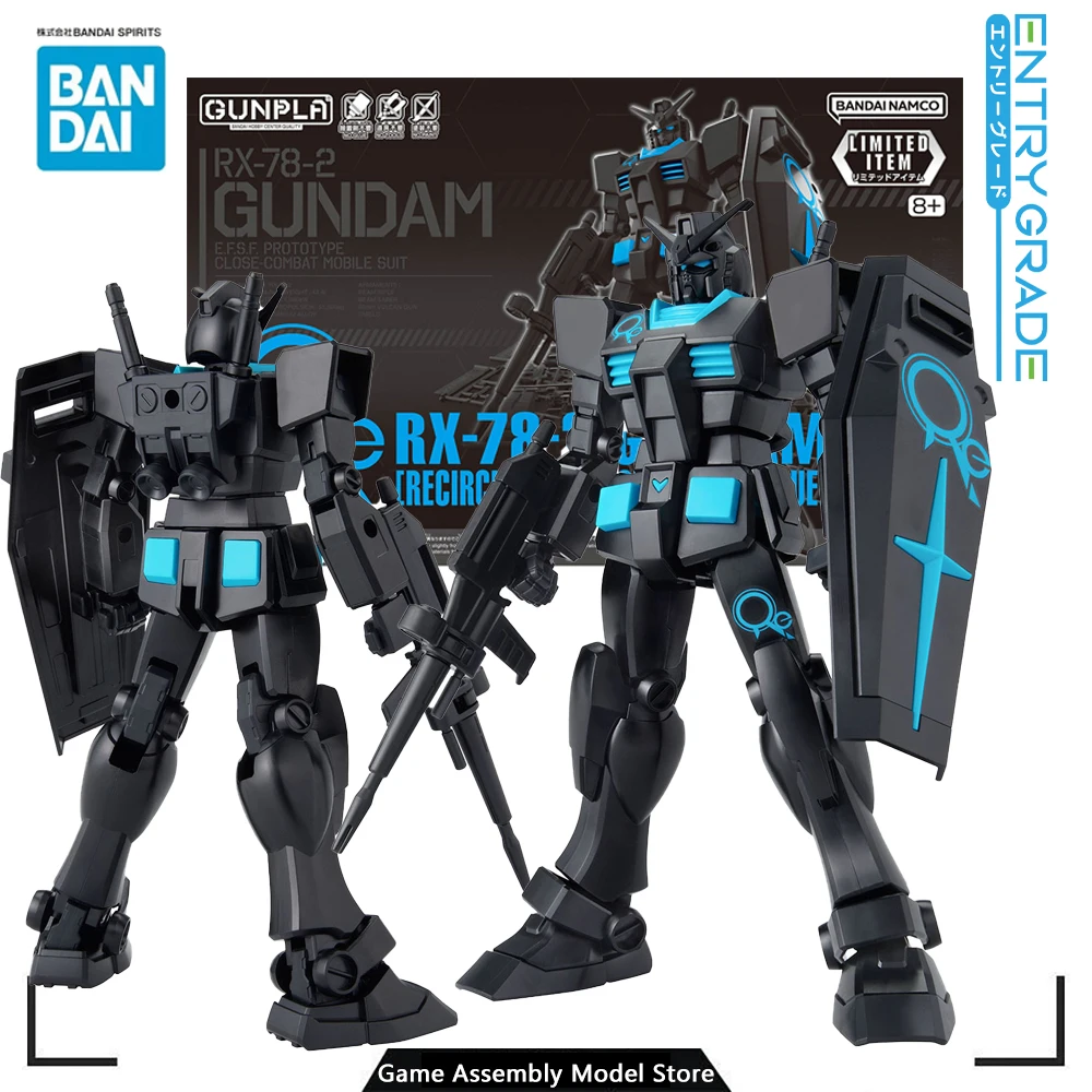 

BANDAI Original Genuine Action Figure EG RX-78-2 Gundam RecirculationColorNeon Blue Assembled Model Kit Gift Collection PVC