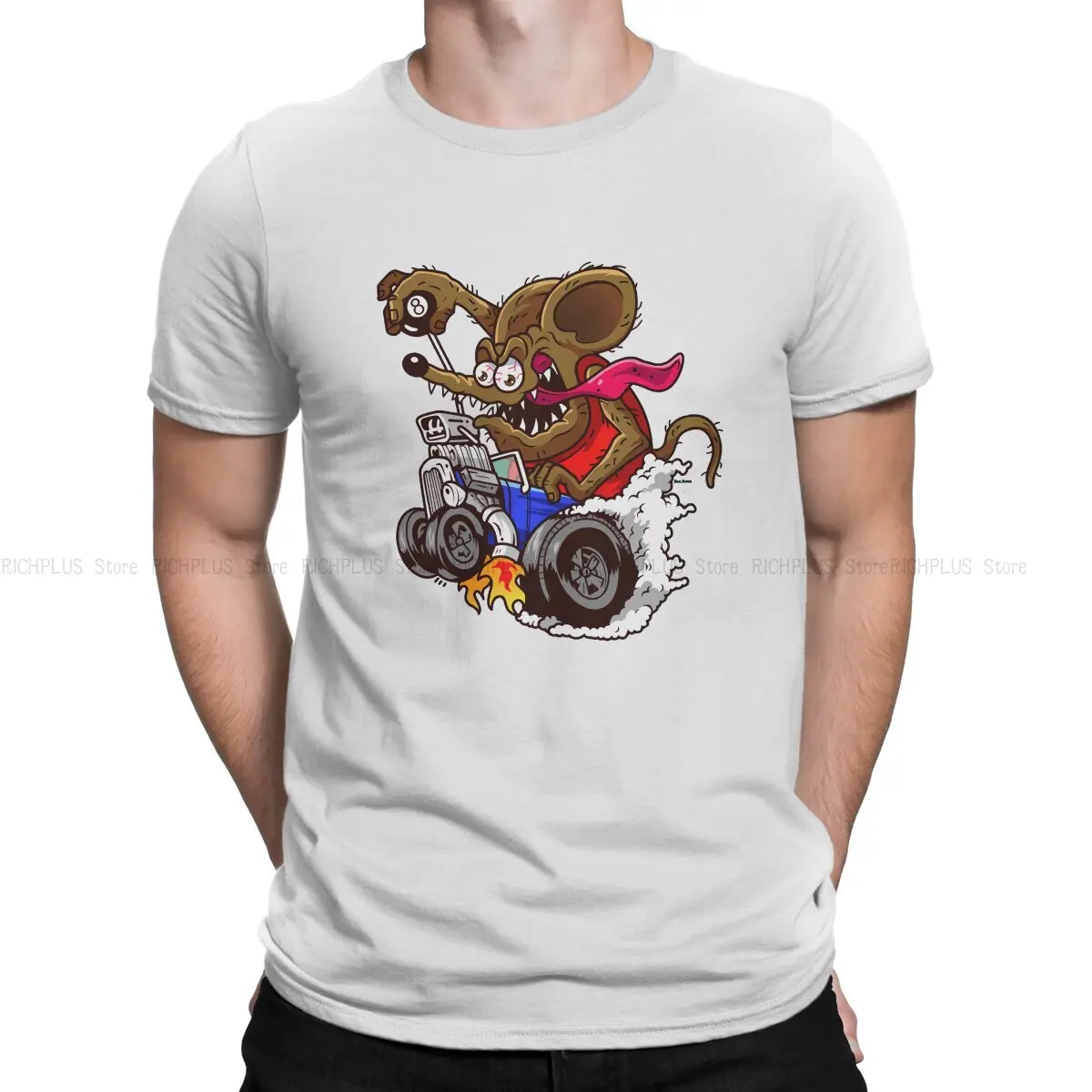 Rat Rod Ball Shifter DigiRods TShirt For Men Tales of the Rat Fink Cartoon Film Clothing Novelty Polyester T Shirt Comfortable