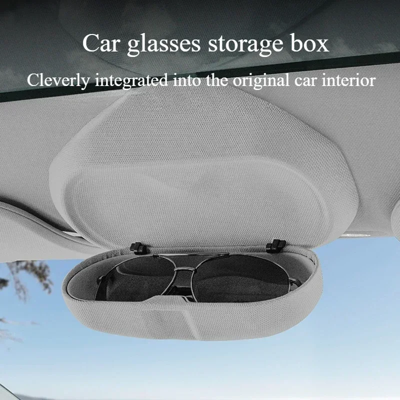 Car Glasses Case for Tesla Model 3 Y Glasses Box Holder Sunglasses Storage Clip Storage Car Modification Accessories 2021-2024