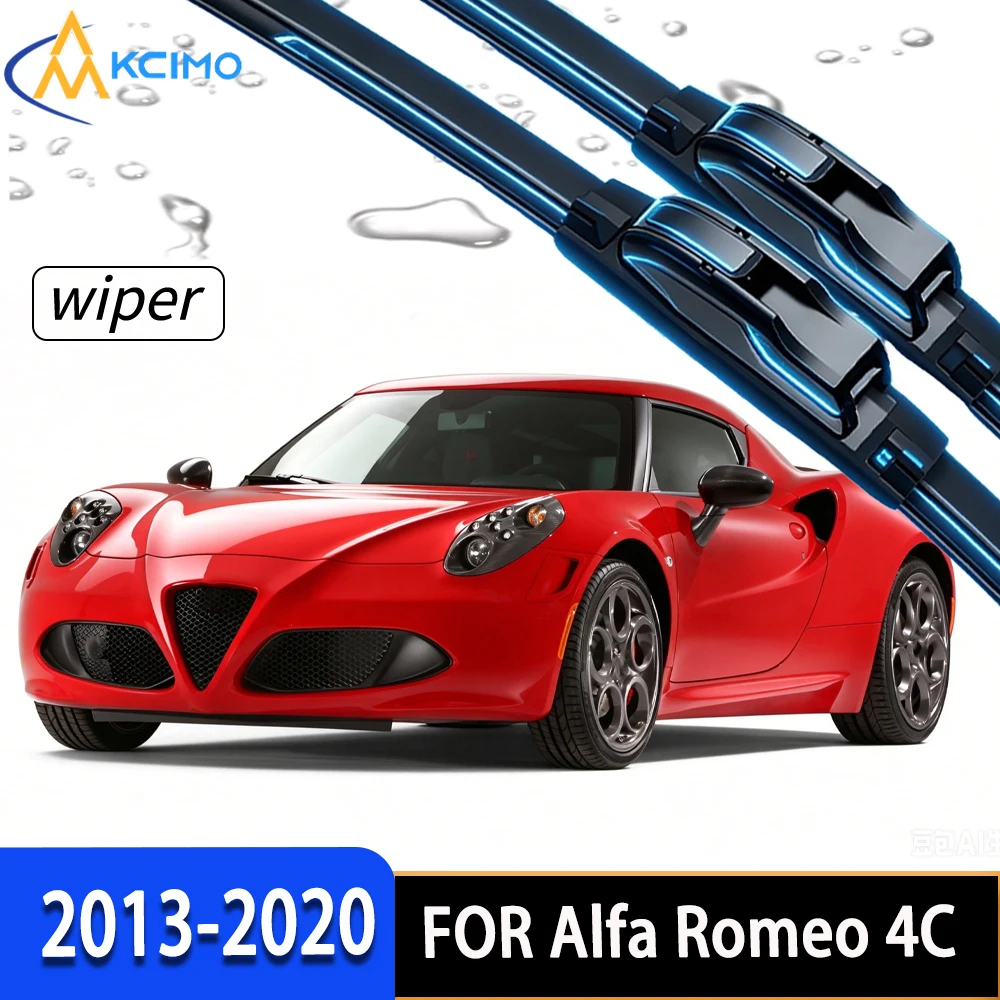 

Durable Rubber Front Windscreen Wiper Blades, Stable Performance Under All Weather Conditions for Alfa Romeo 4C 2013-2020