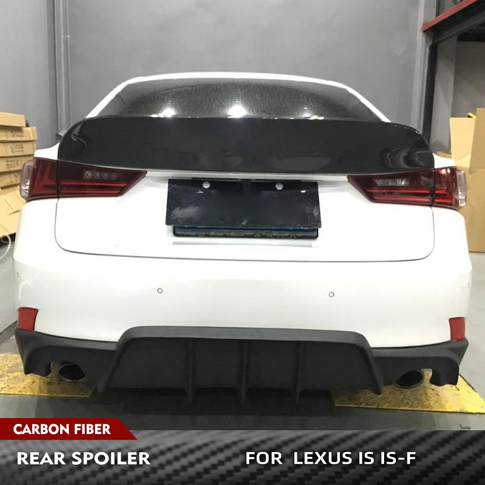 For Lexus 2014-2020 IS200t IS250 IS300 IS350 is F 2013-2014 Carbon Fiber Trunk Spoiler Rear Boot Lid Duckbill Highkick Wing Lip