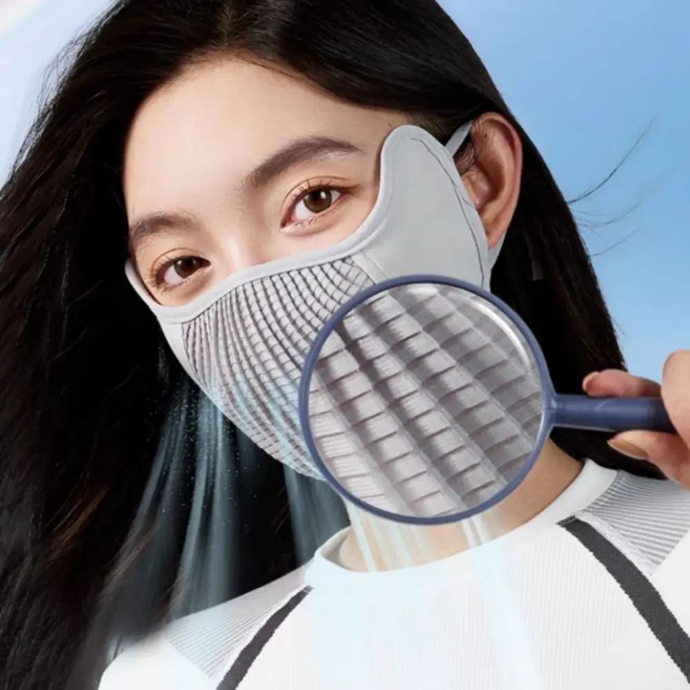 

Face Scarves UPF200+ Ice Silk Mask Face Mask Solid Color Face Cover Summer Sunscreen Veil Face Gini Mask Fishing