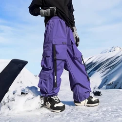 Keep money Herren und Damen übergroße Skihose wasserdicht atmungsaktiv Thermo Fleece Futter Snowboard warmen Winter 3l Stoff