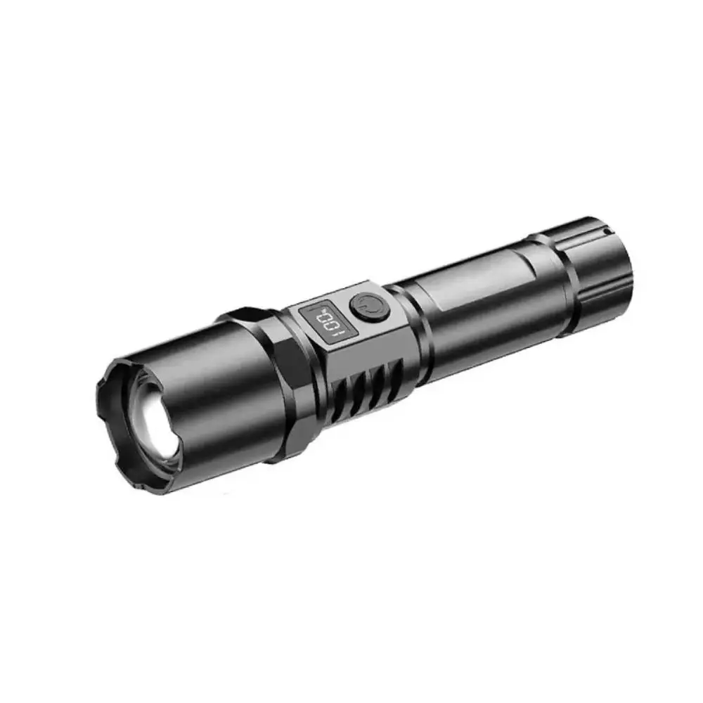 

2025 3 Lighting Modes Super Bright LED Flashlight USB C Rechargeable Retractable Torch Zoom Flashlights Camping