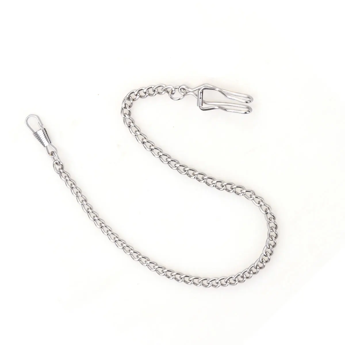 

1PC Silver Pocket Watch Heavy Duty Lobster Claw Sturdy Key Chain Silver Plated Chain for Pocket Watch Shiny