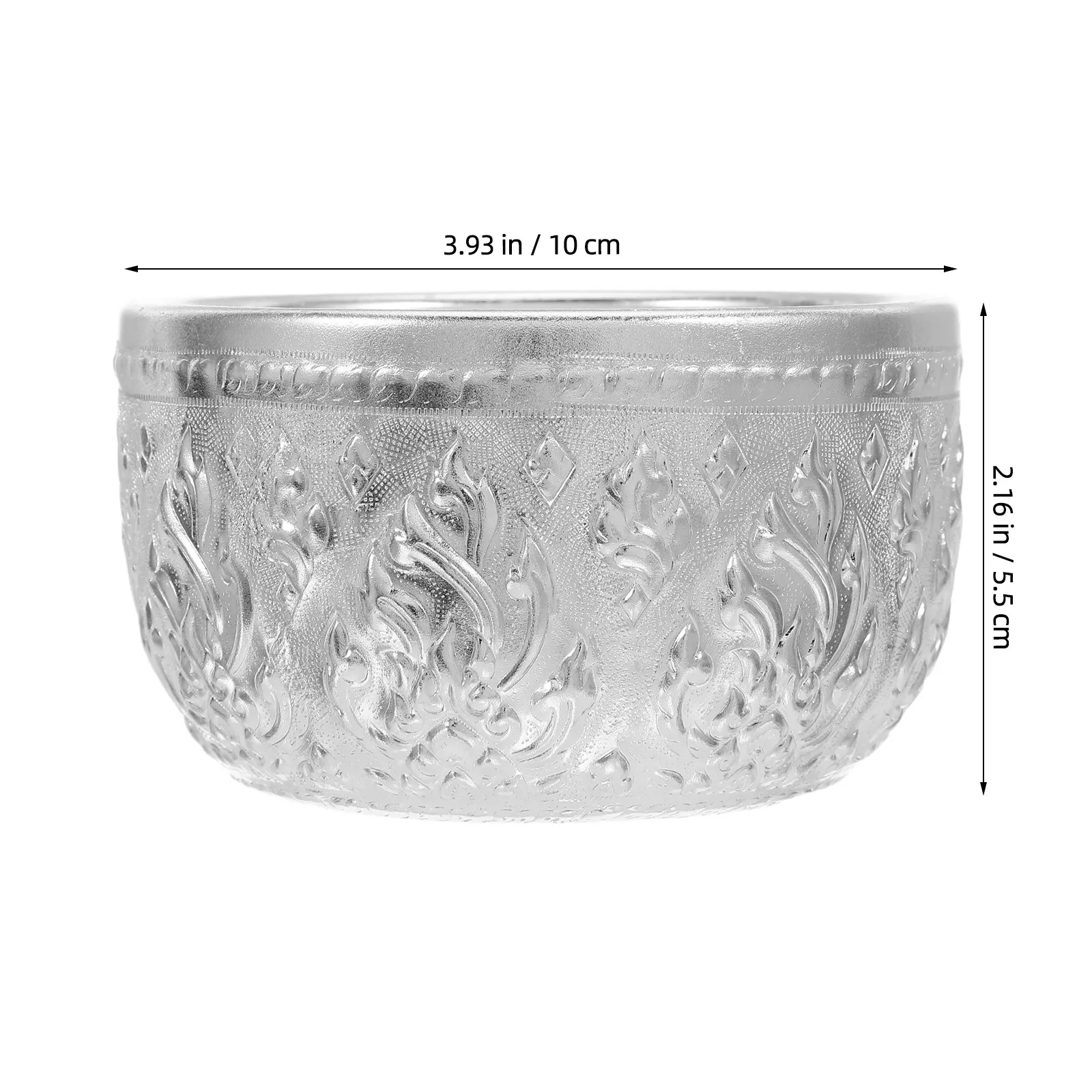 Thai Tin Bowl Metal Decorative Hand Carved Asian Serving Bowls Kitchen Salad Fruit Style