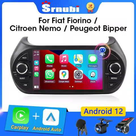 Srnubi Android 12 Carplay Car Radio for Fiat Fiorino / Citroen Nemo / Peugeot Bipper Multimedia Player 2 Din GPS Auto Stereo DVD