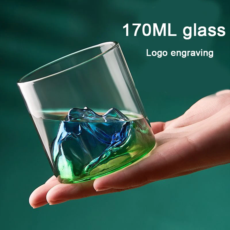 (Can Engrave Logo) 170ML Colored Whiskey Glass, Iceberg Coffee Cup, Water Glass, Tea Cup, Beverage Glass, Milk Cup, Beer Glass