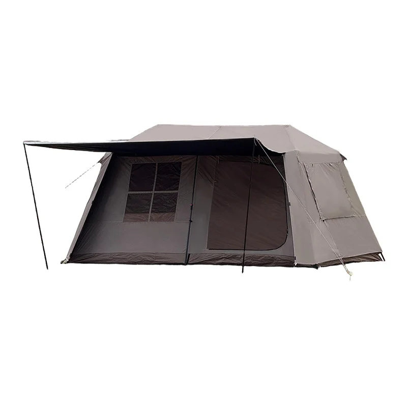 

gy- Factory Full Blackout Silver-Coated Oxford Fabric Roof Ridge Four-Season One Bedroom Automatic Camping Tent 6-12 Persons*