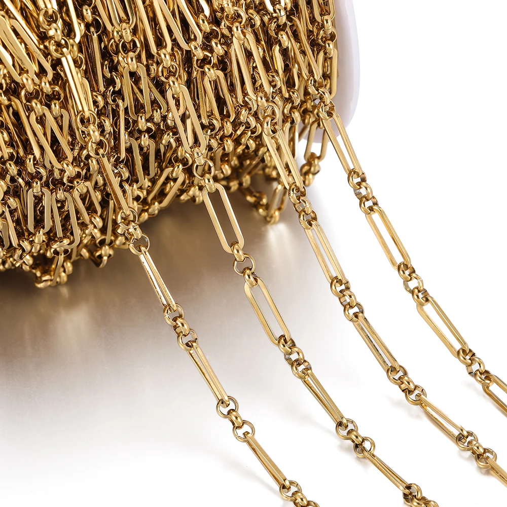 1 Meter 4 x 14 mm Edelstahlkette, kein Verblassen, Kabelketten für Halskette, Armband, Fußkettchen, DIY-Schmuckherstellung