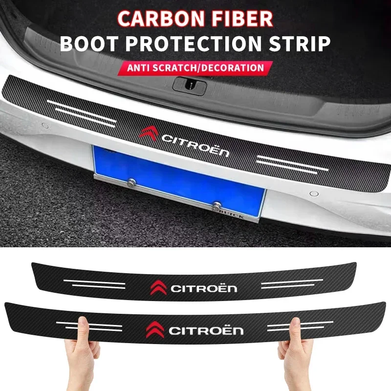 

Carbon Fiber Car Door Threshold Stickers For Citroen Xsara Logo Rear Trunk Sill Protective Film Pedal Guards Scuff Plate Decals