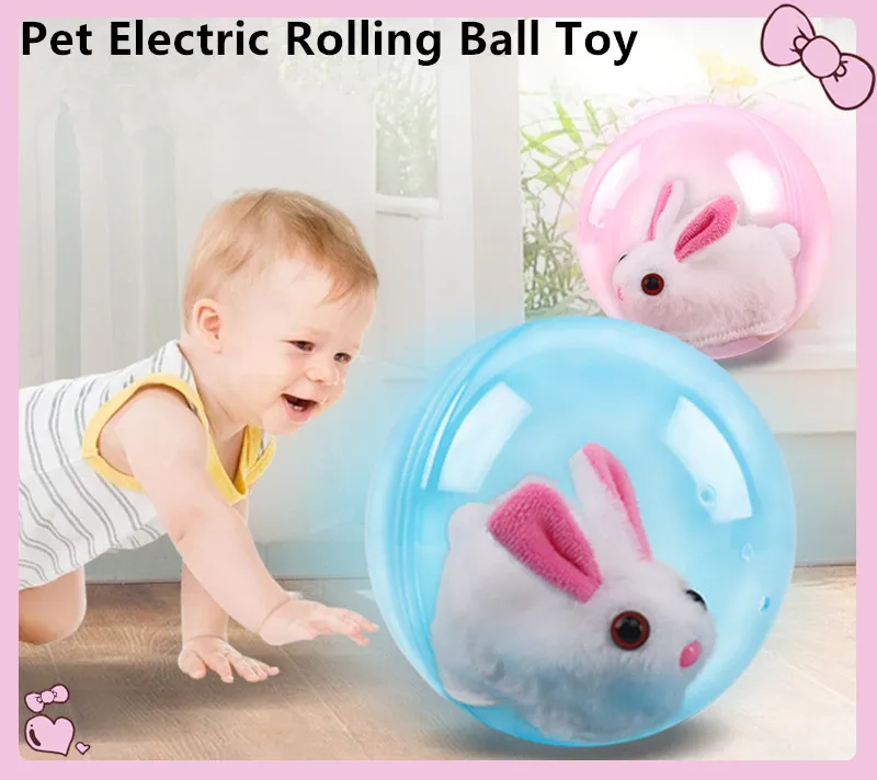 Electronic Pet Toys Hamster Balls Electric Running Ball Toy Baby Learning To Crawl Turn Ball Pet Interactive Gifts