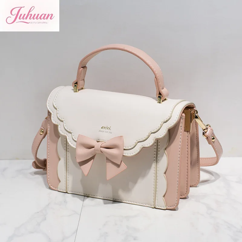 2025 اليابانية الحلو جديد حقيبة مربعة صغيرة المرأة القوس لوليتا حقائب حقائب كتف جميلة المألوف تنوعا حقيبة ساعي السيدات #2