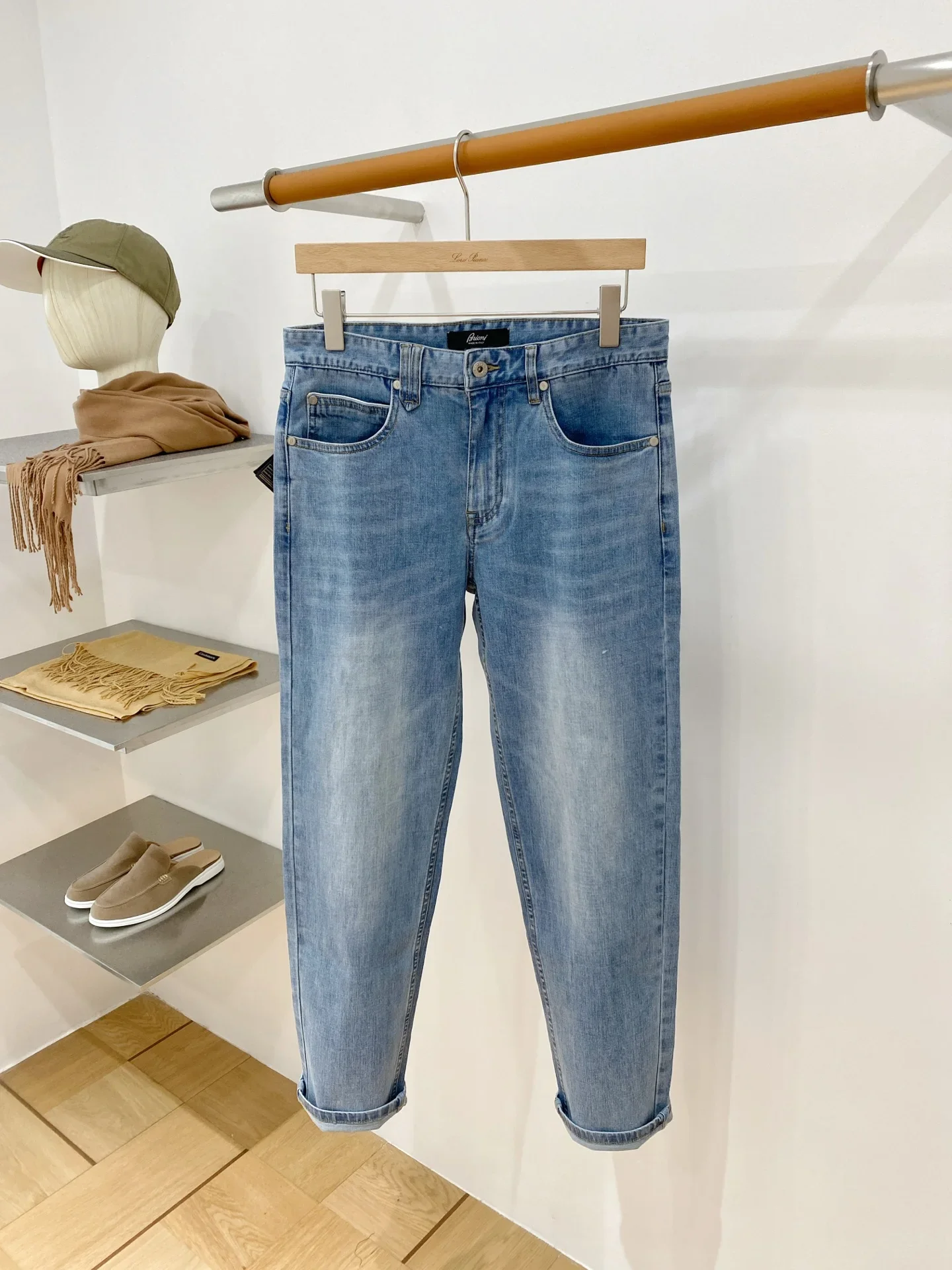Italy BC old money style simple casual comfortable breathable slim men's jeans