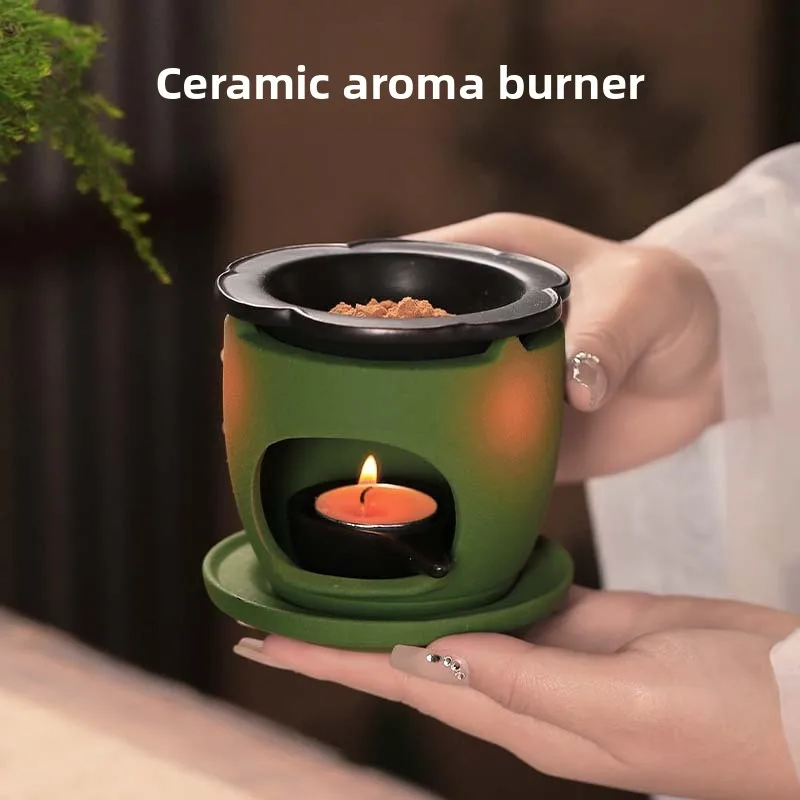 Ceramic aromatherapy stove, fire-proof incense, candle incense powder, essential oil, agarwood sandalwood incense,