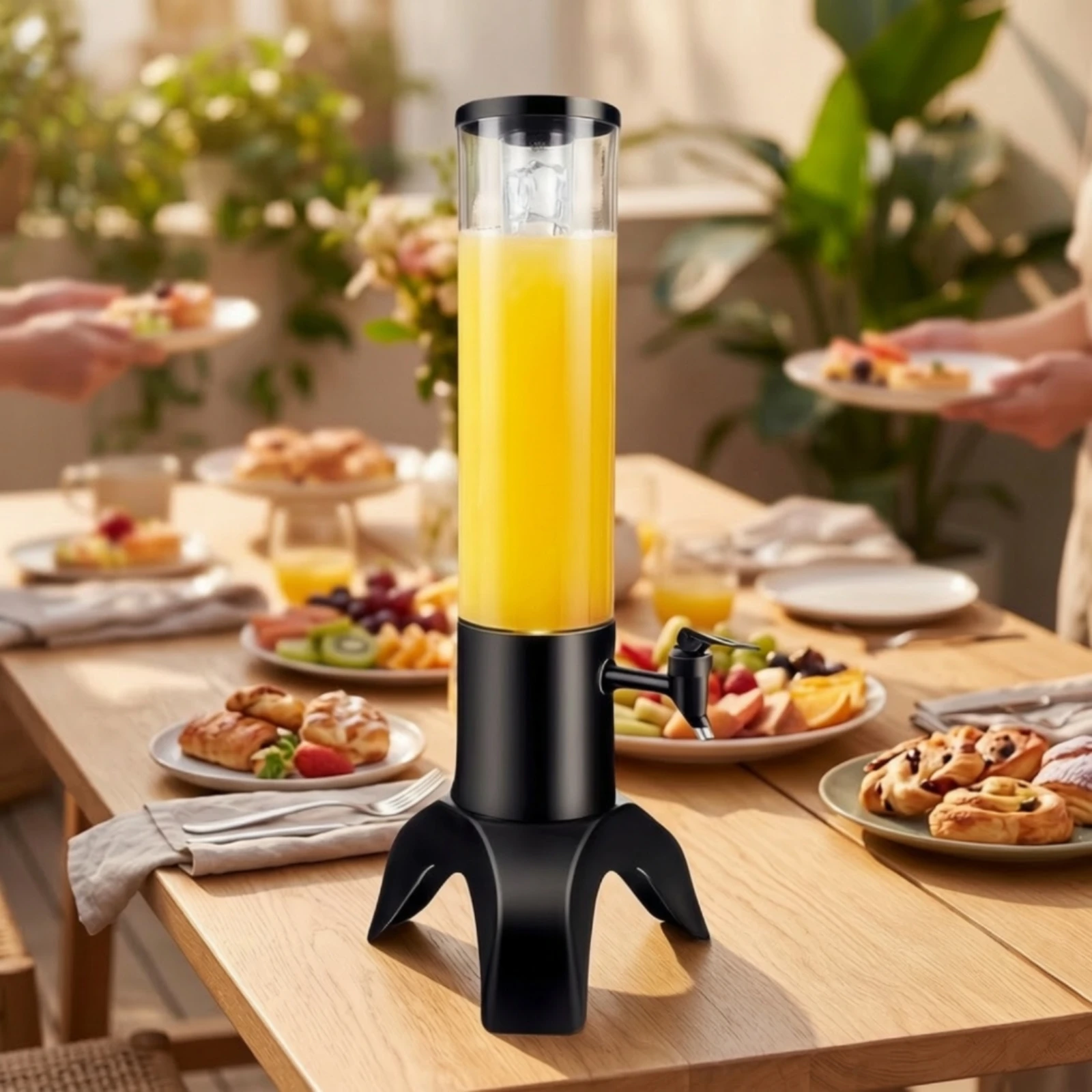 Beverage Dispenser with Ice Tube Lighted Drink Dispenser with LED Light Drink Dispenser with LED Light Self-Serve Chilled