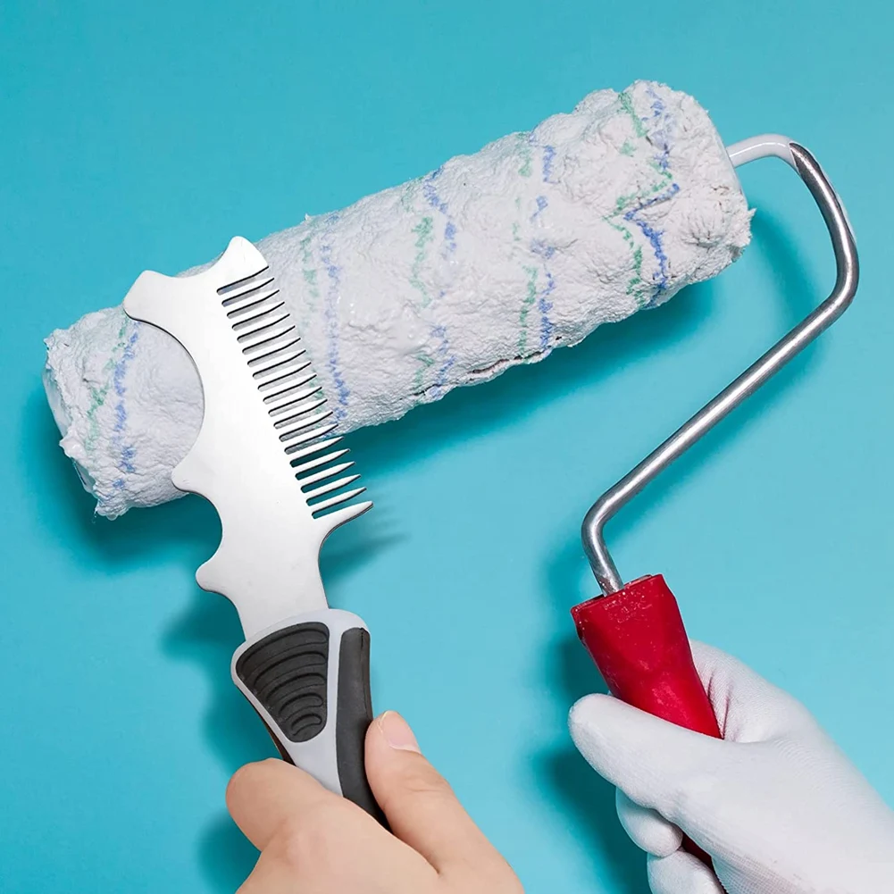 ABWZ-1 PCS 4 In 1 Paint Brush Comb Brush Roller Cleaner Tool Painters Brush Comb For Sufficient Cleaning And Maintaining