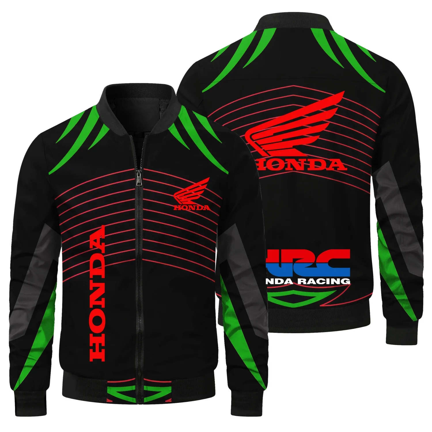 2025 New Honda Logo Y2K Motorcycle Zipper Round Neck Jacket Sports and Leisure Wear Racing Suit Road Bicycle Windbreaker