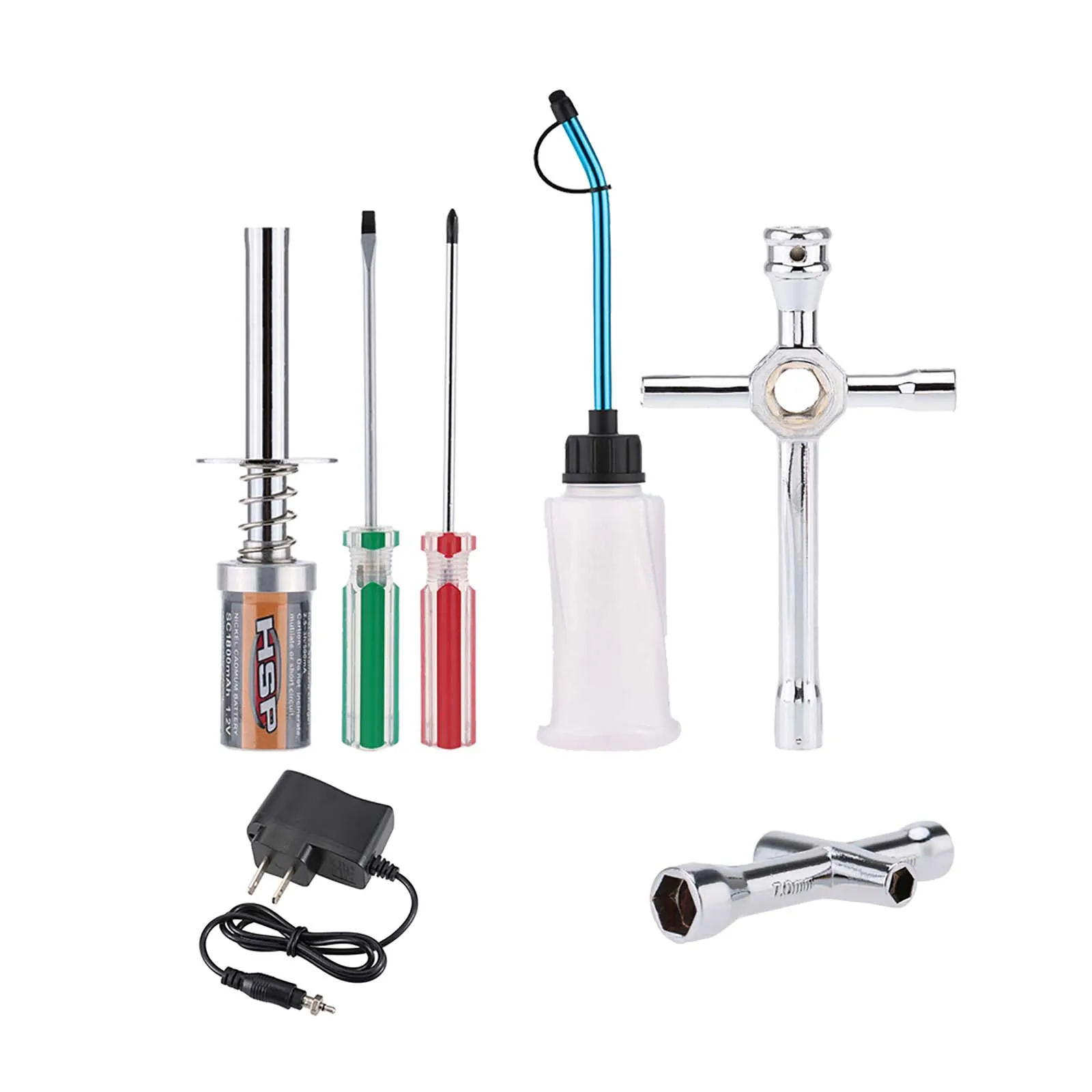 

Nitro Starter Glow Plug Igniter Charger Tools Fuel Bottle Combo for Redcat HSP Nitro Powered 1/8 1/10 RC Car