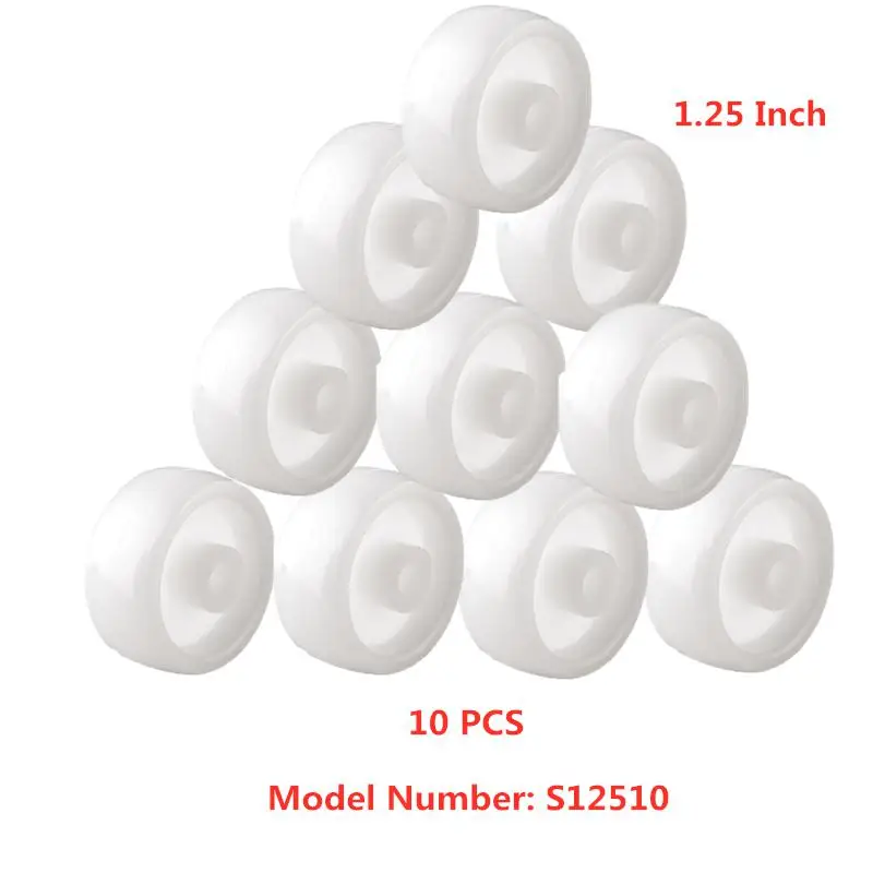 

10 Pcs/Lot 1.25 Inch Single Wheel Light White PP Plastic Small With Diameter 30mm Smooth Piece Folding Bed Pulley